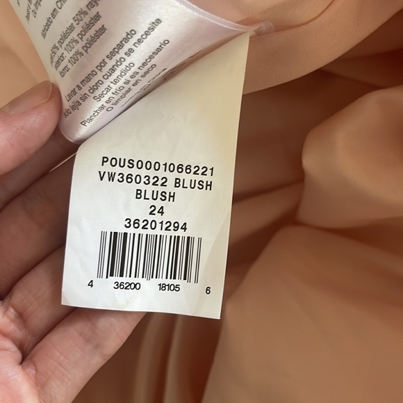 White by Vera Wang Tulle Surplice Bridesmaid Dress with Sash - Blush - 24 - Picture 9 of 10